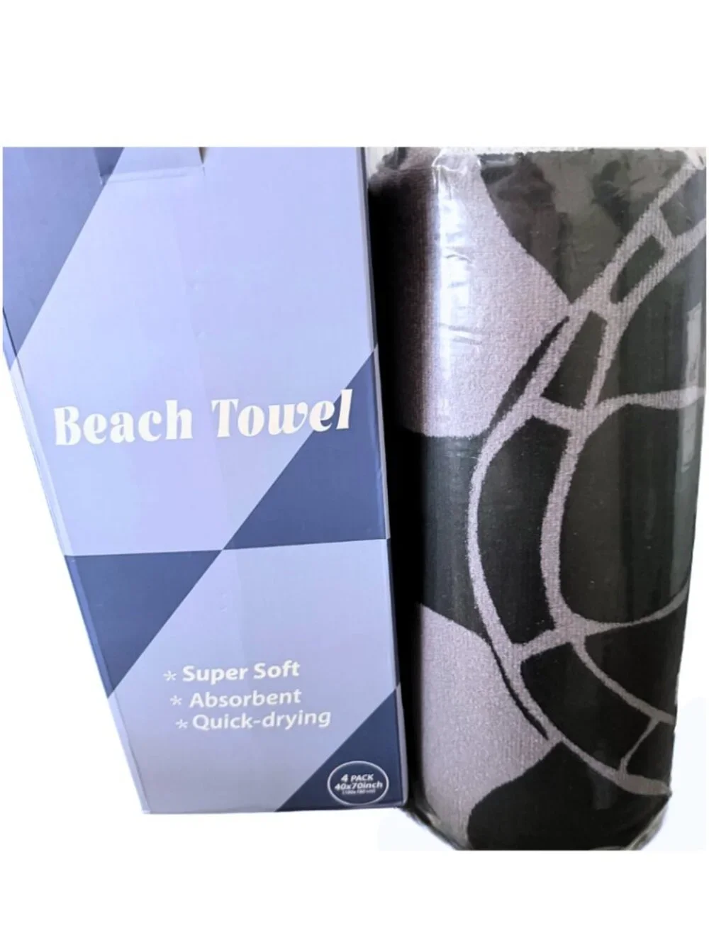 Jessy Home Sea Turtle Beach Towels 4-Pack - Oversized Microfiber Set, 100x180 cm